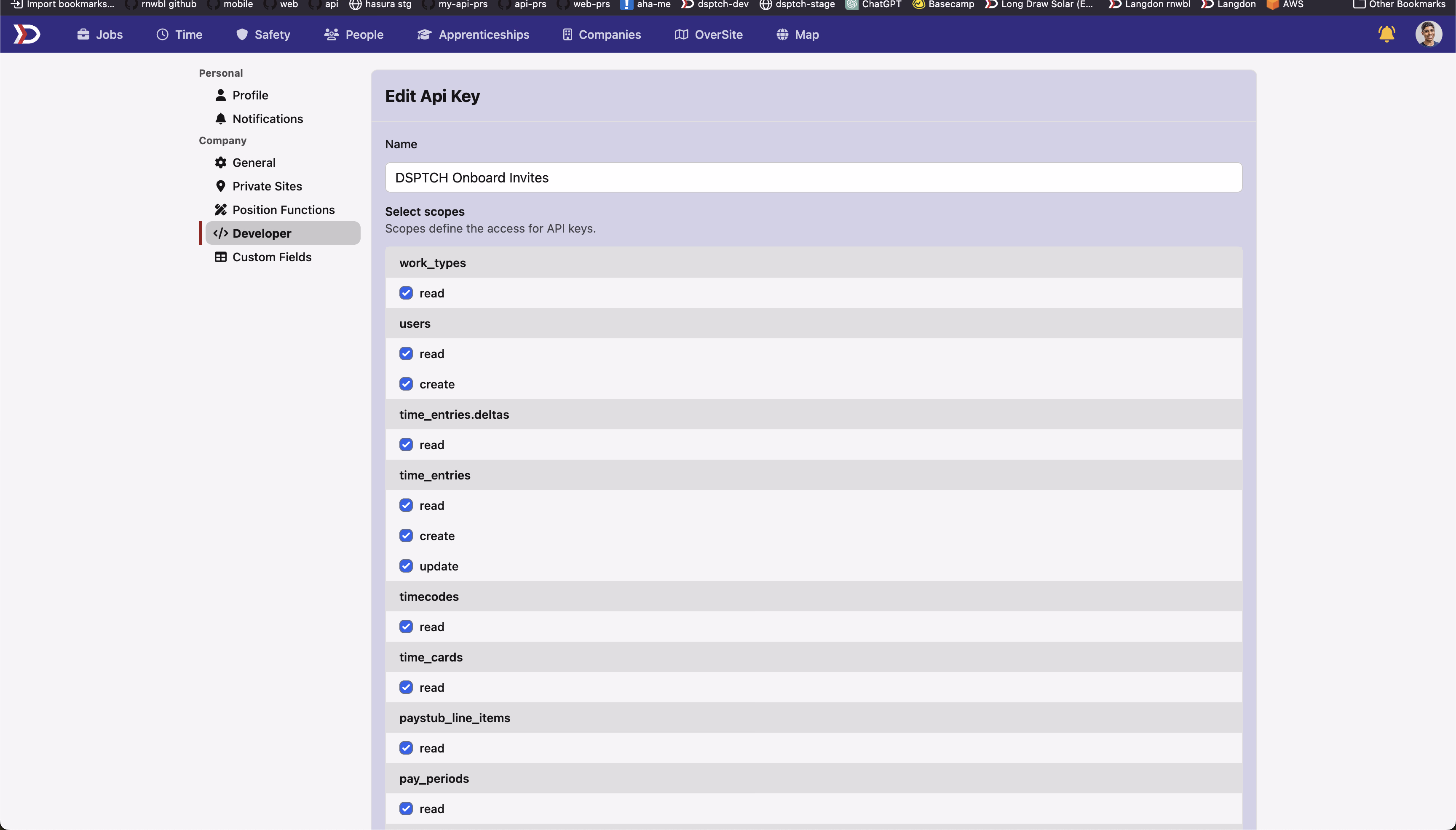 API Scopes UI