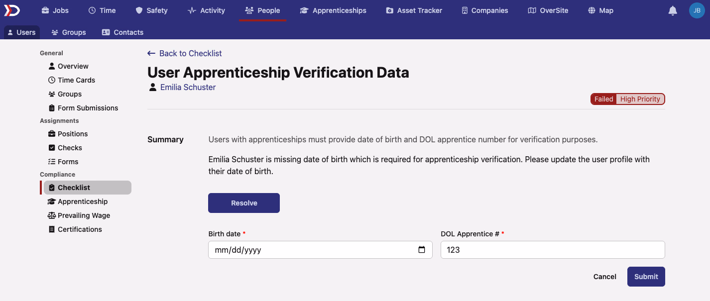 Apprentice Verification
