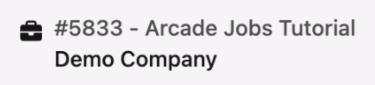 Job and company name for the time entry