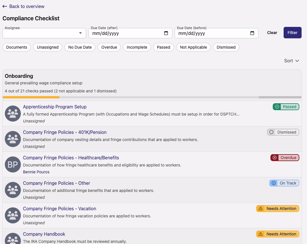 Contextual Checks Display