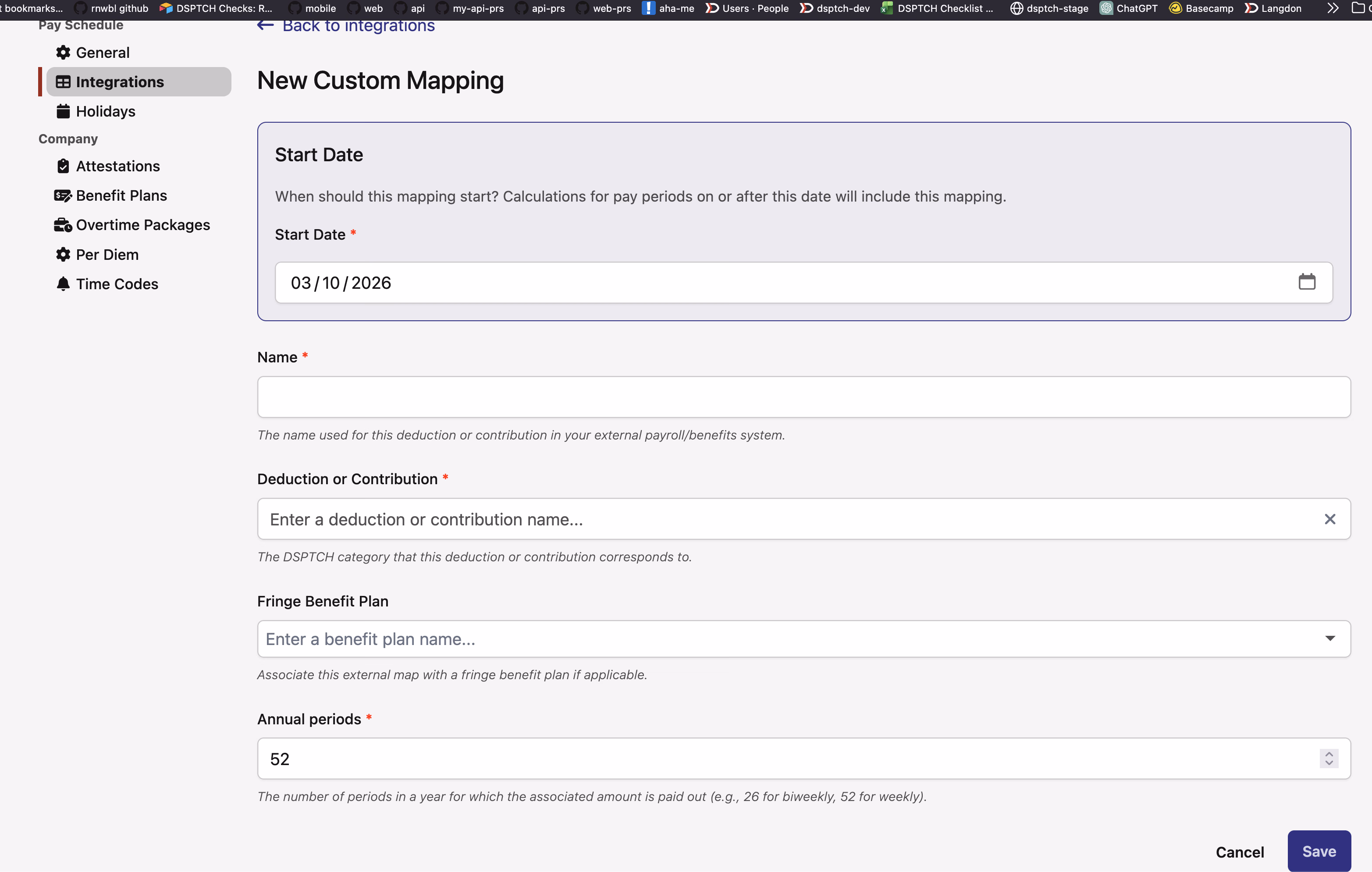 External Map Management Interface