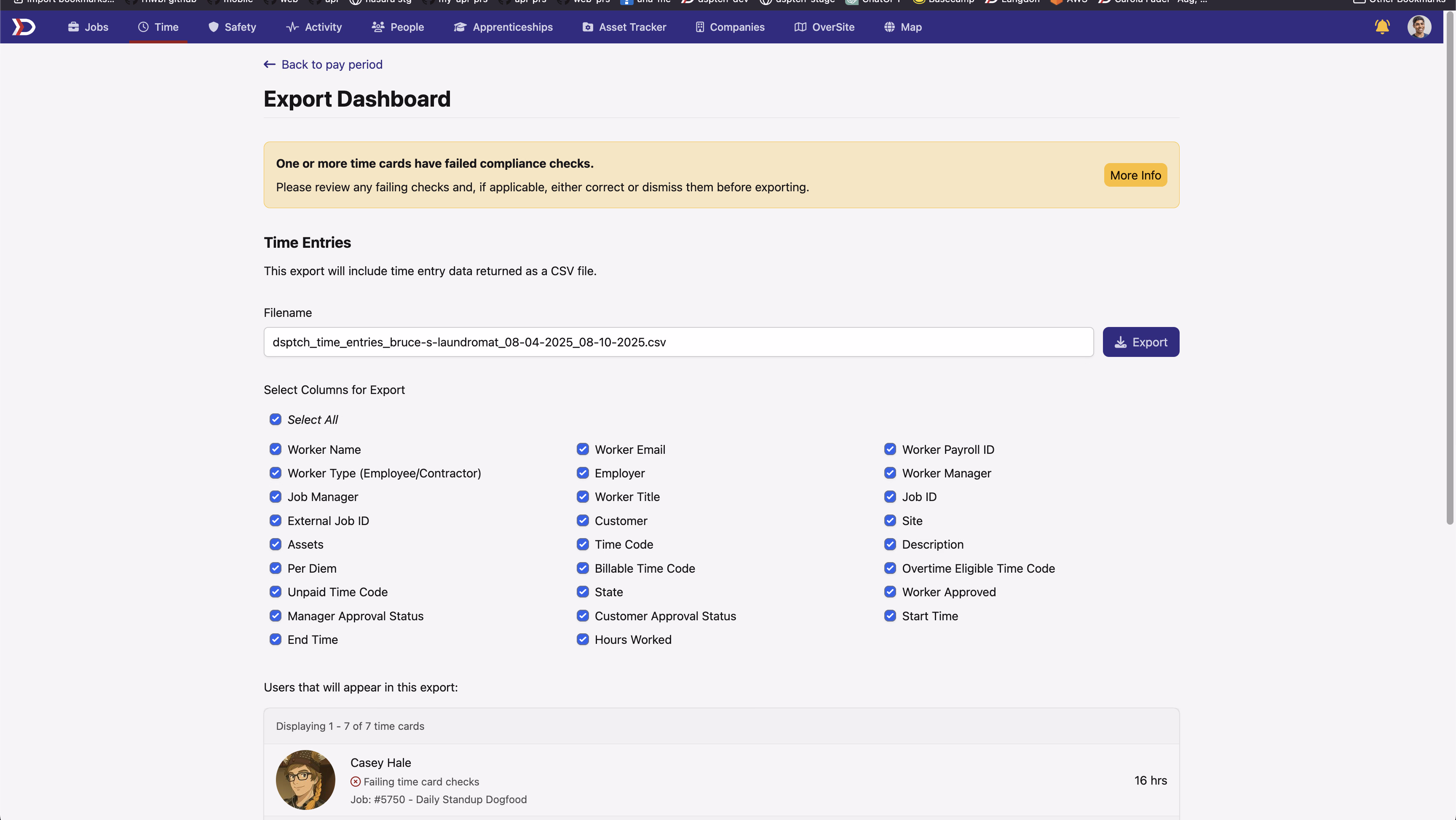 Export Dashboards