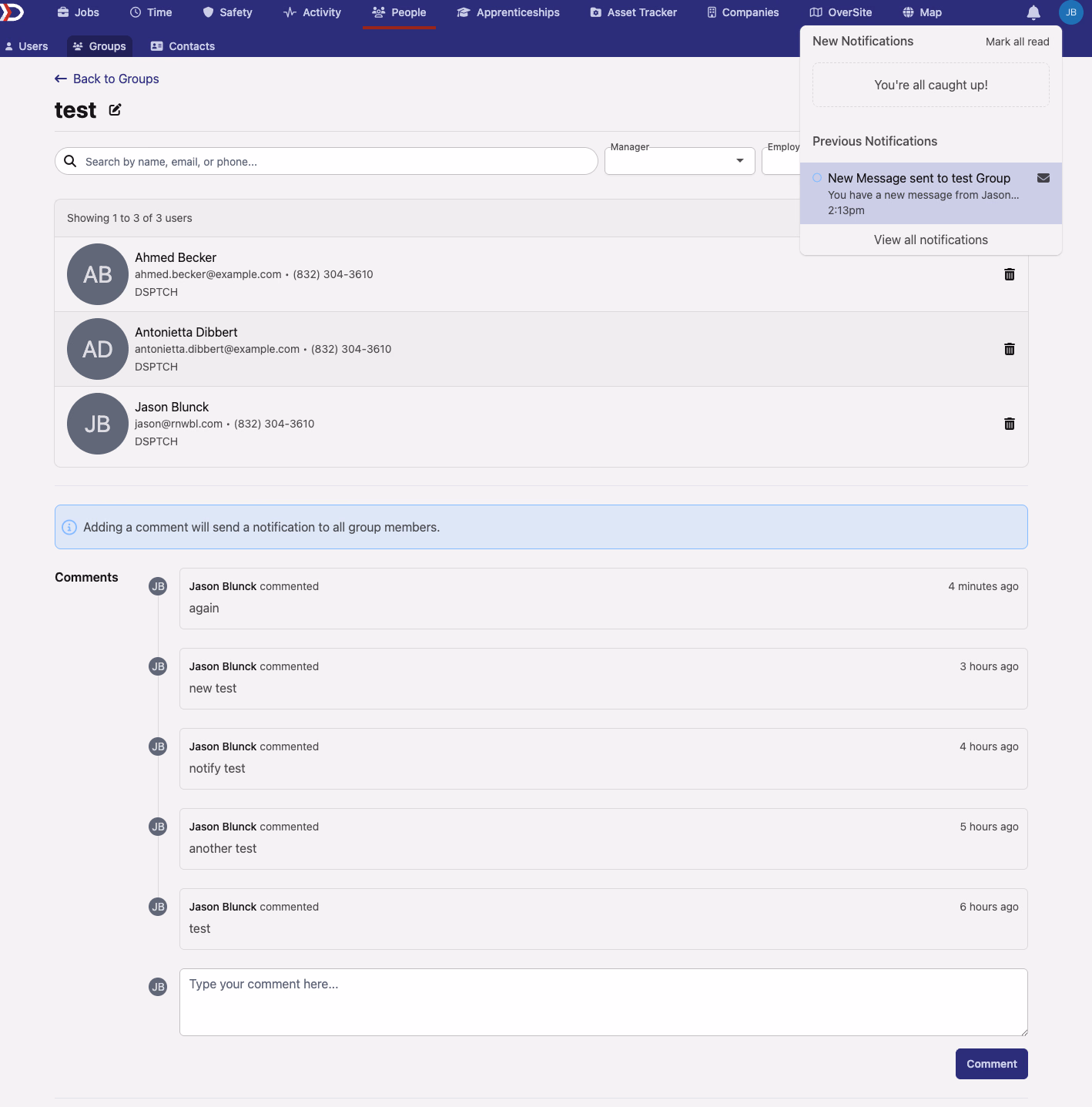 Group Messaging Interface