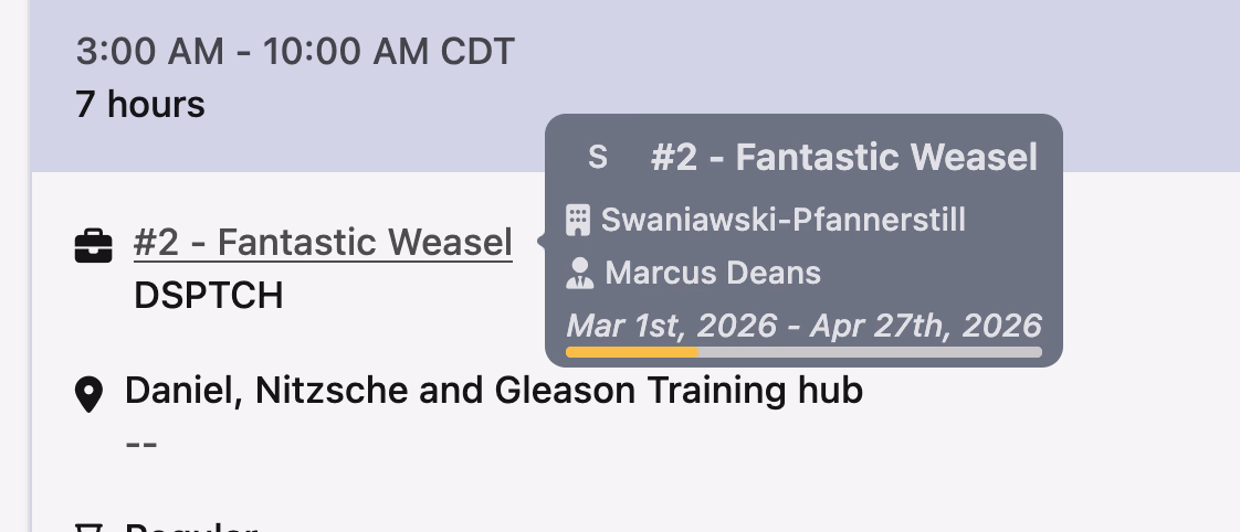 Job Preview Tooltip