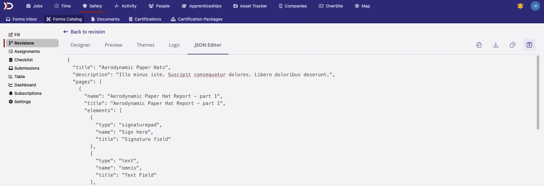 JSON Editor Save Button