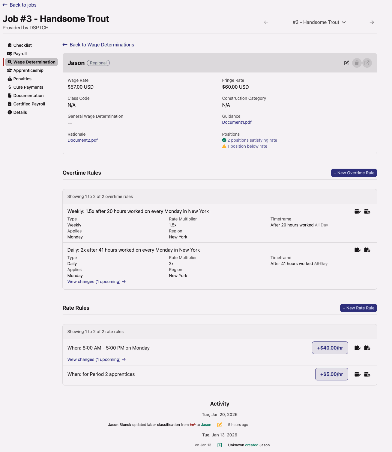 Improved Overtime Rules Interface