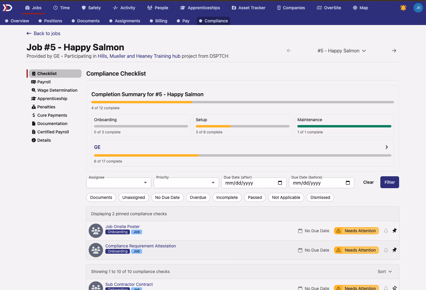 Pinnable Compliance Checks