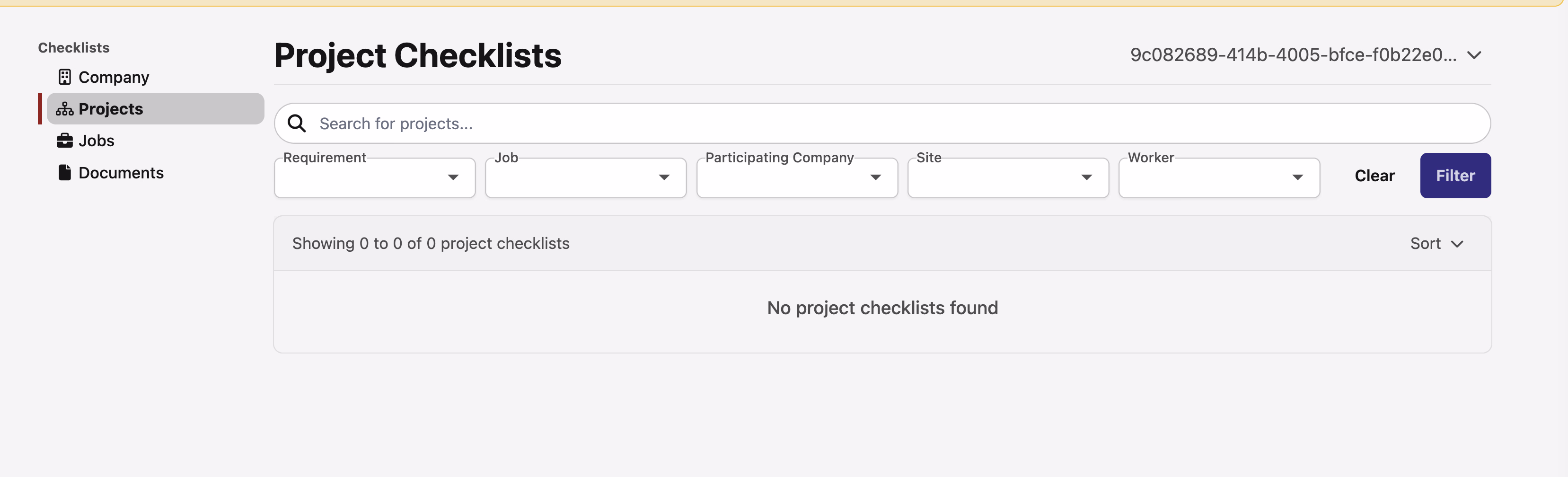 Requirement Filter on Other Checklists