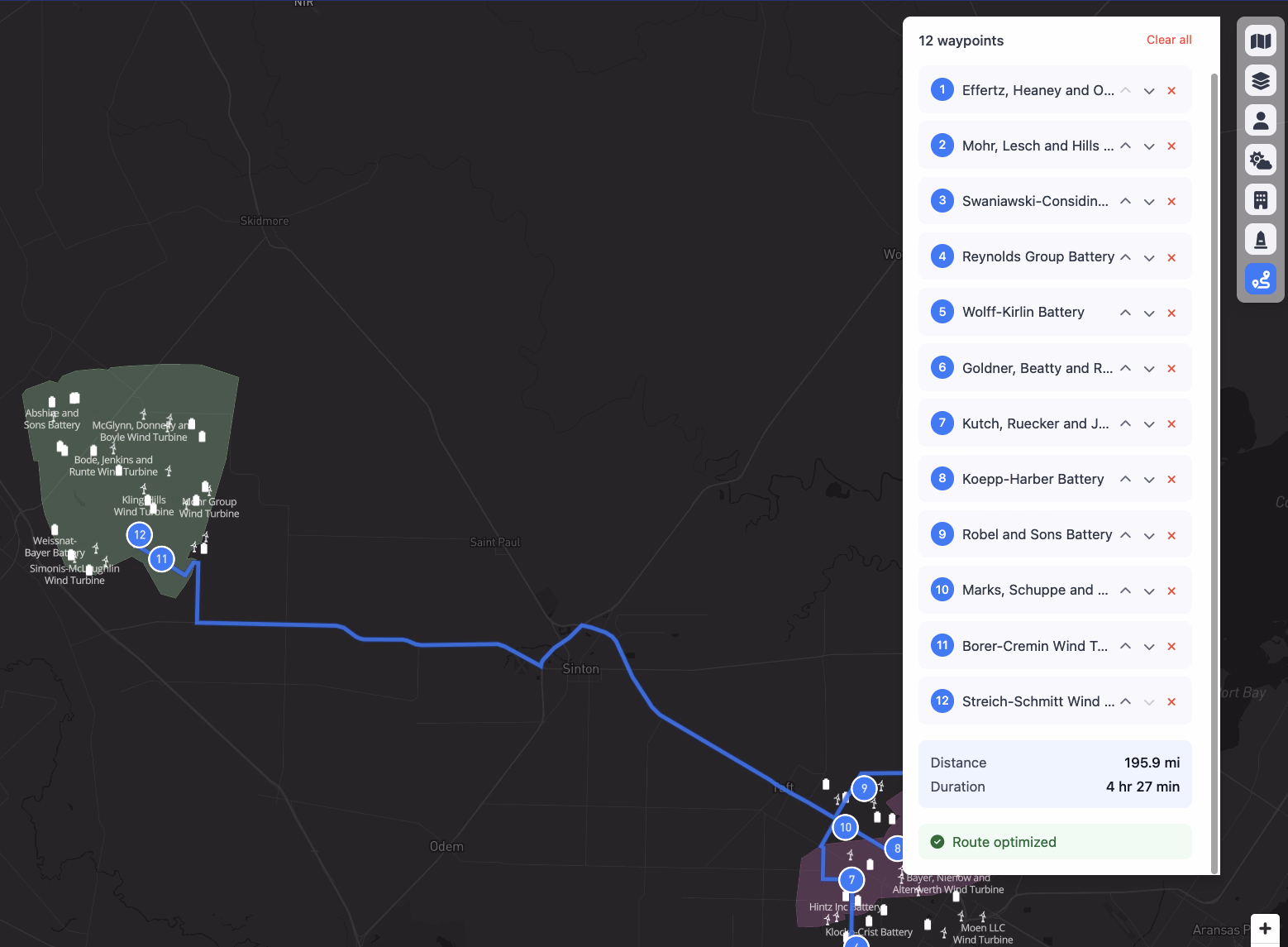 Route Optimization Interface