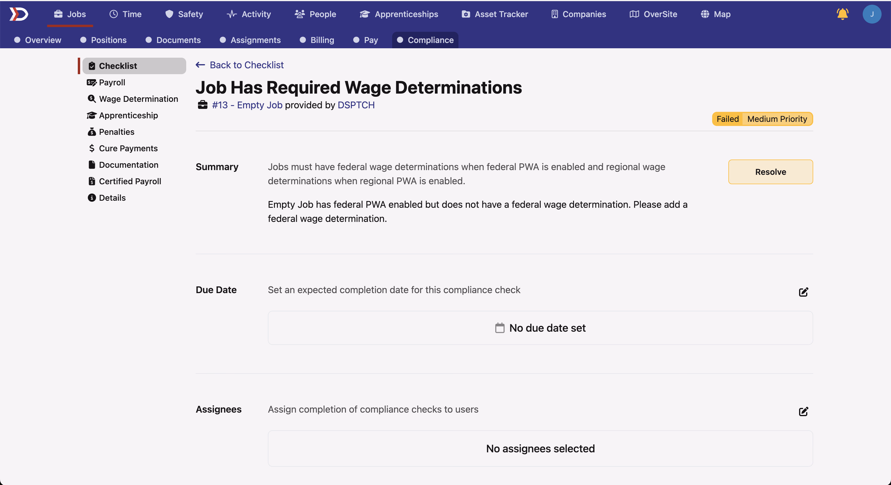 Wage Determination Compliance Check