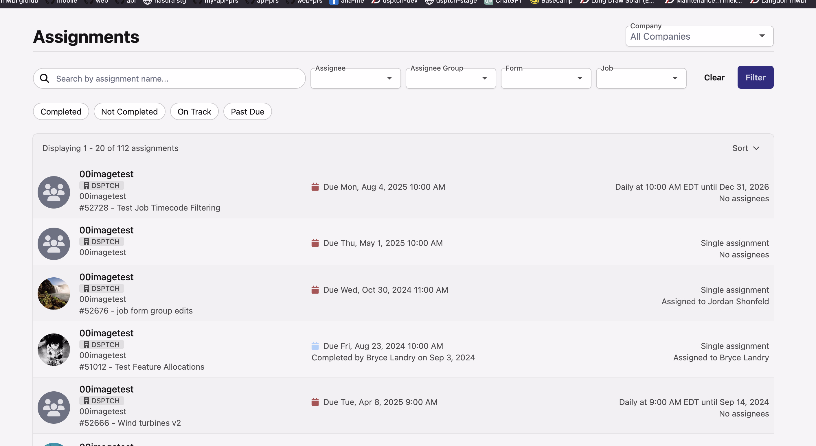 Assignments Inbox