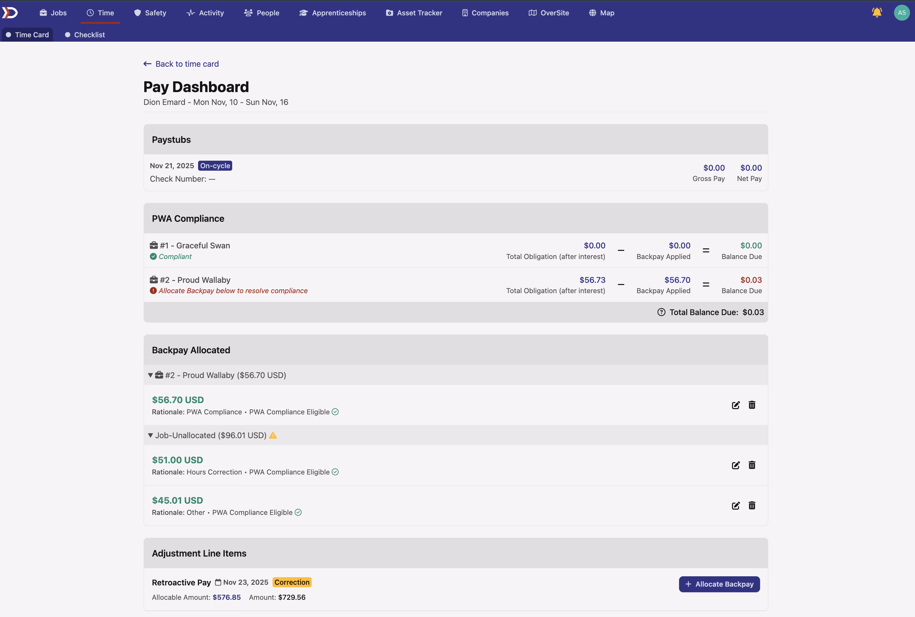 Backpay Dashboard