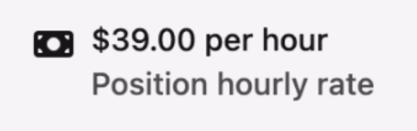 Hourly rate for the worker during the time entry