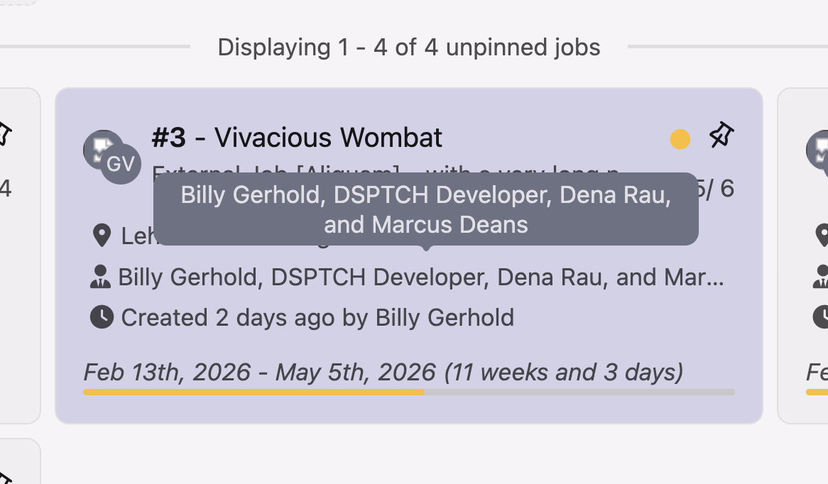 Job Card Tooltips