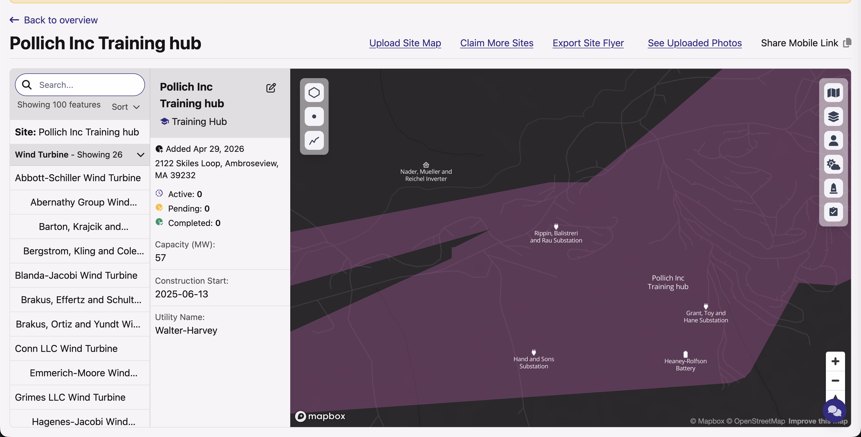 OverSite map with the draw toolbar