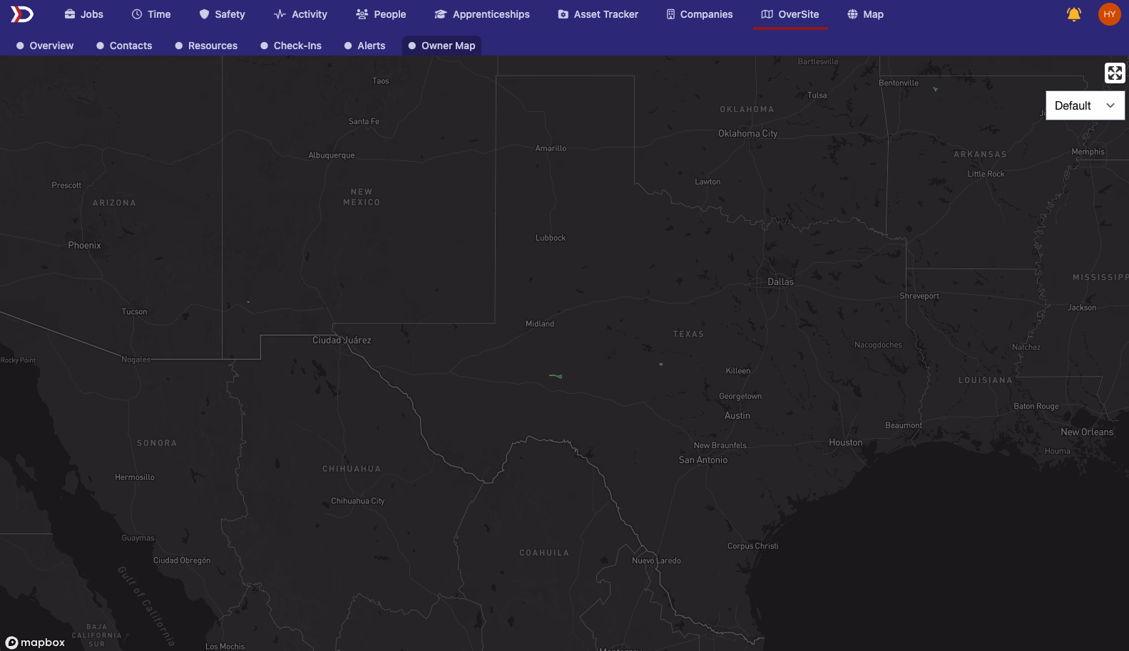 Owner Map view showing company sites in regional context