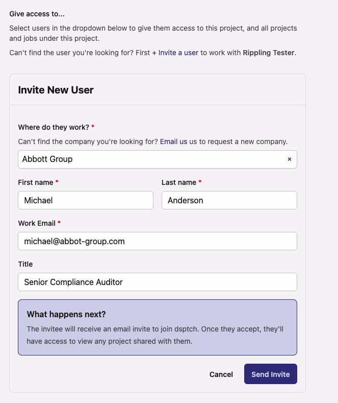 Project Invites