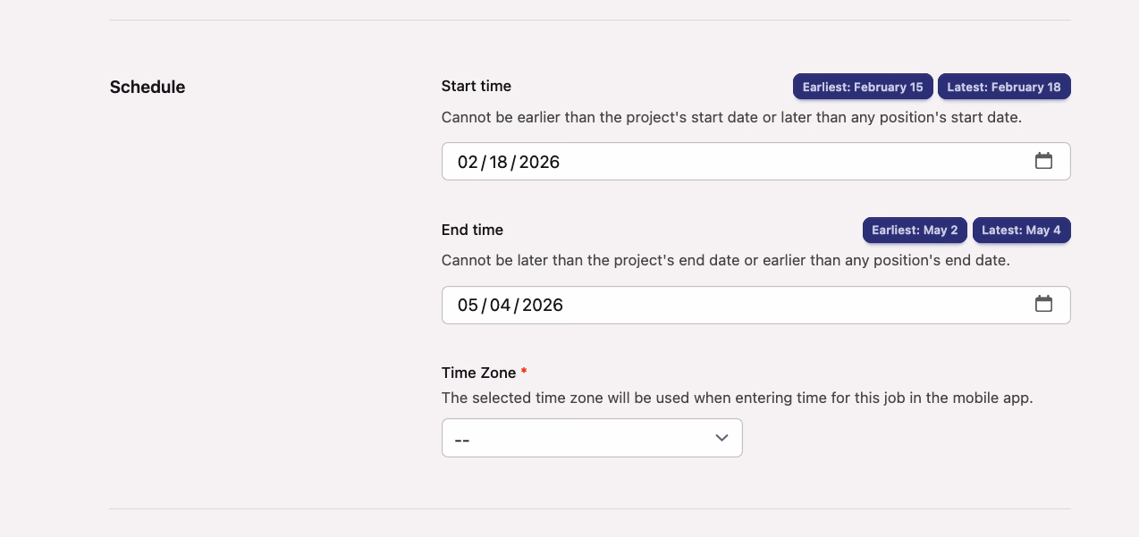 Schedule Quick-Fill Buttons