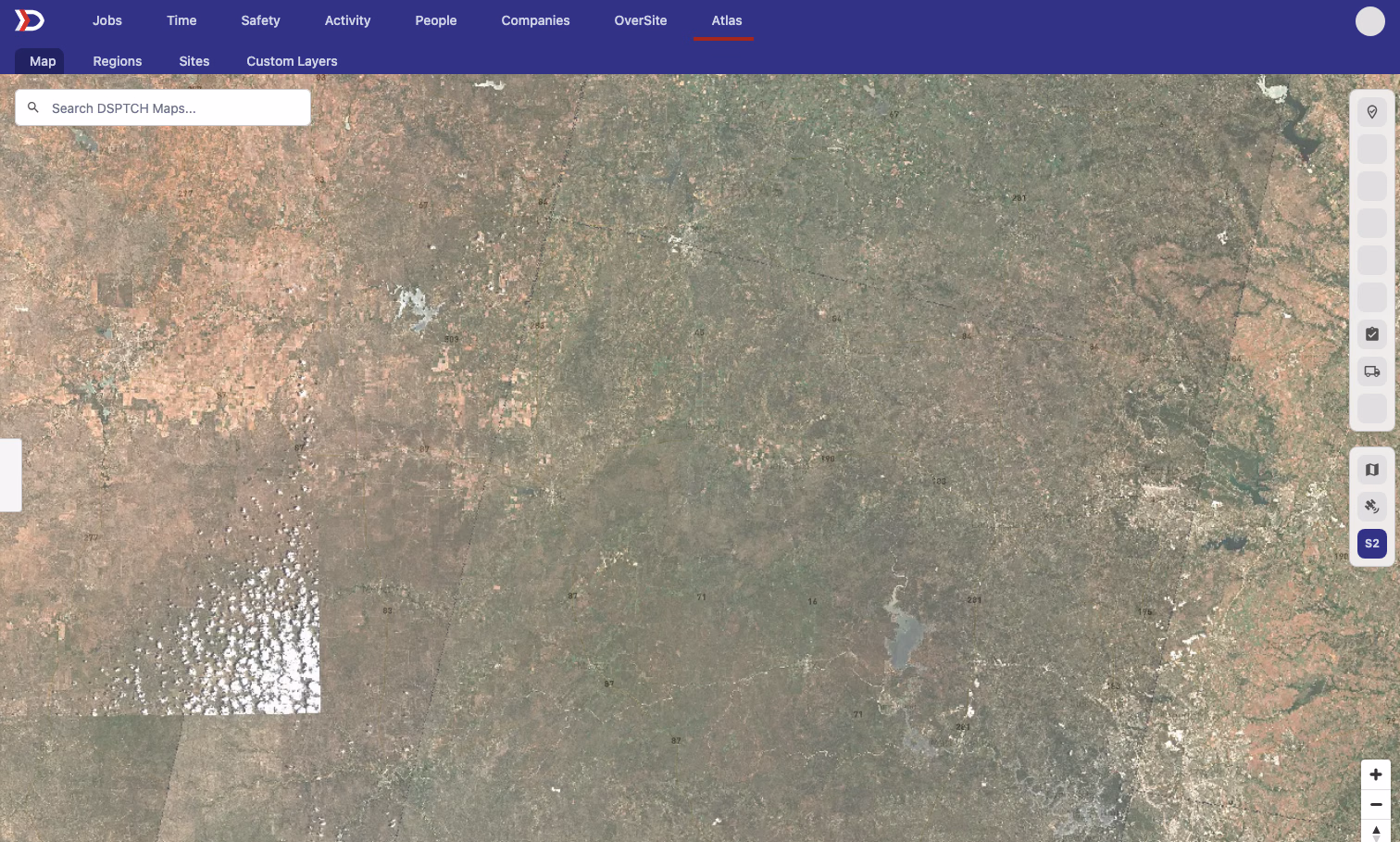 Atlas satellite imagery after the coverage fix, with continuous coverage between scenes