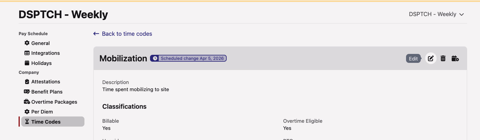 Timecode Show Page with Status Pills