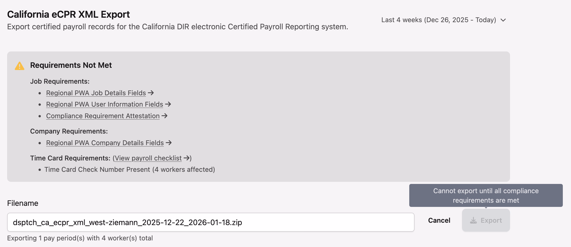 CA eCPR Compliance Validation