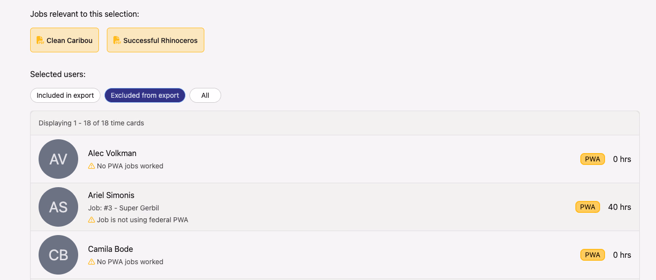 WH347 Export Dashboard Inclusion